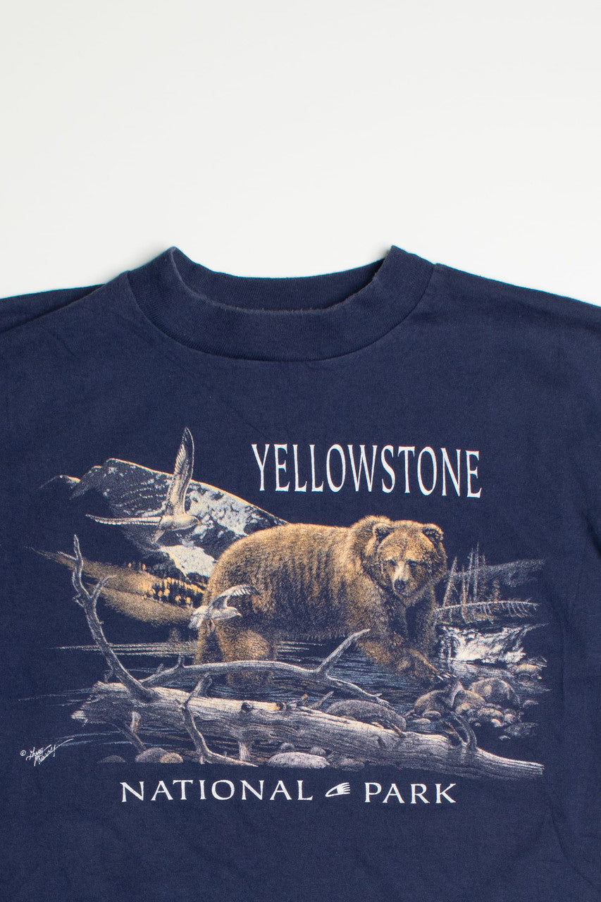 Vintage Painting of Yellow Stone National Park Single Stitch T-Shirt