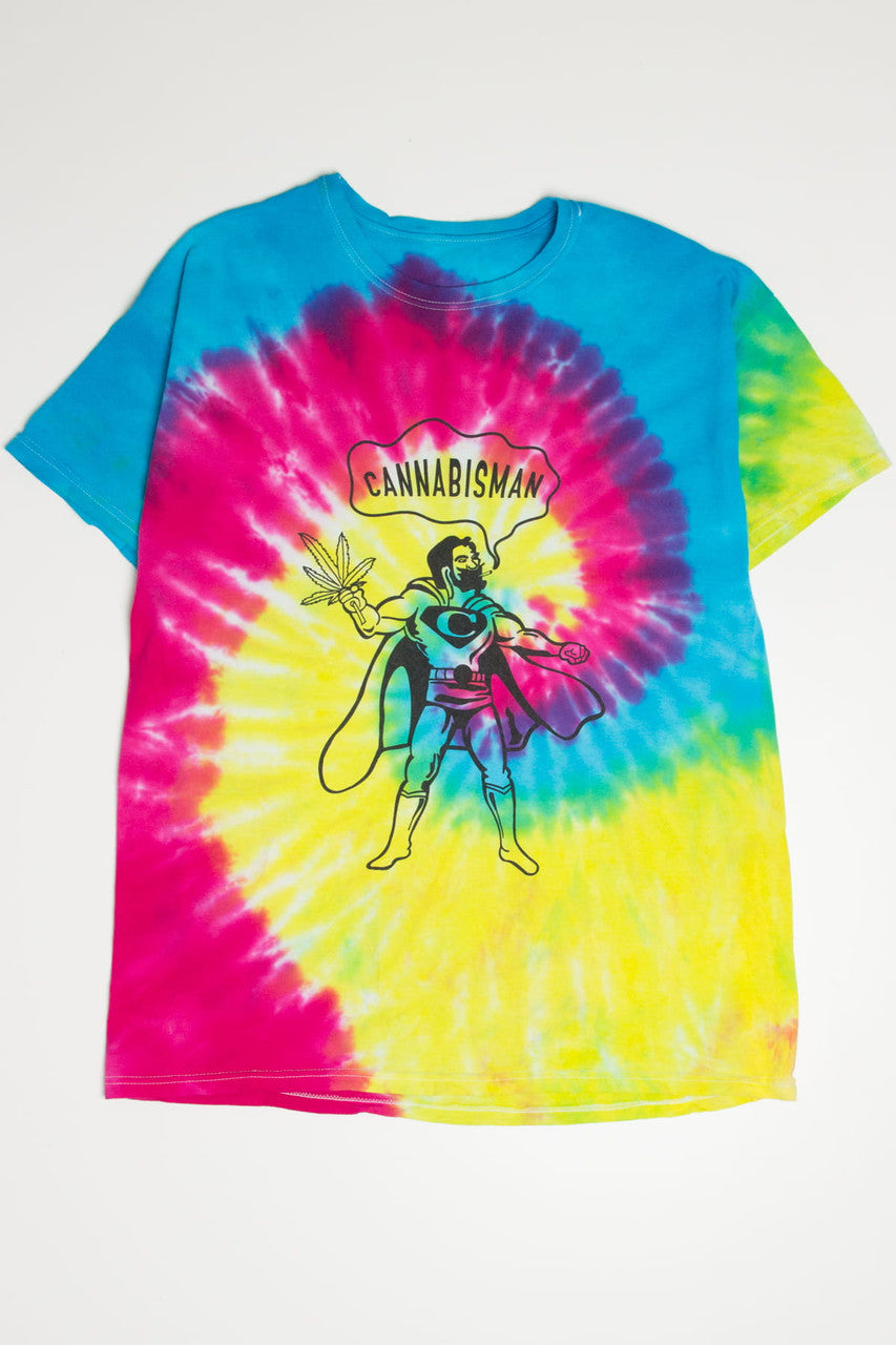 Rainbow Cannabisman Tie Dye T-Shirt T-Shirt