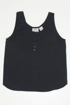Black Button Front Erika Tank