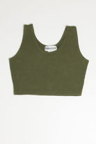 Recycled Olive Cropped Tank