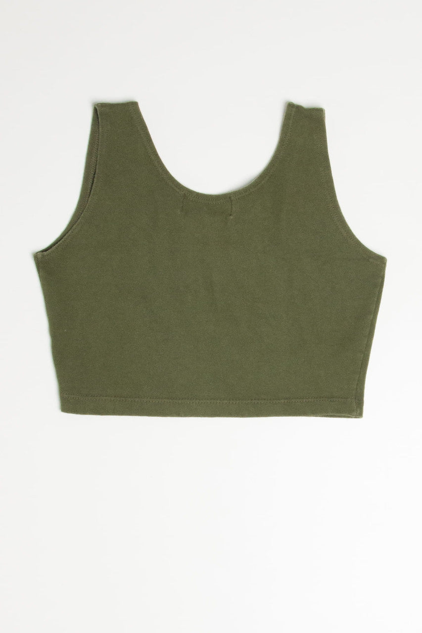 Recycled Olive Cropped Tank