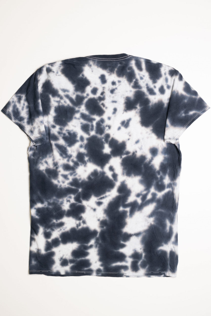 Kiss Me Bro Blue Tie Dye Screen Print T-Shirt