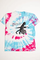 Blue and Pink Gay Cat Tie Dye Screen Print T-Shirt