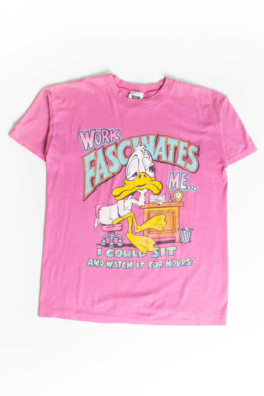 Vintage 'Work Fascinates Me...' T-Shirt (1990s)