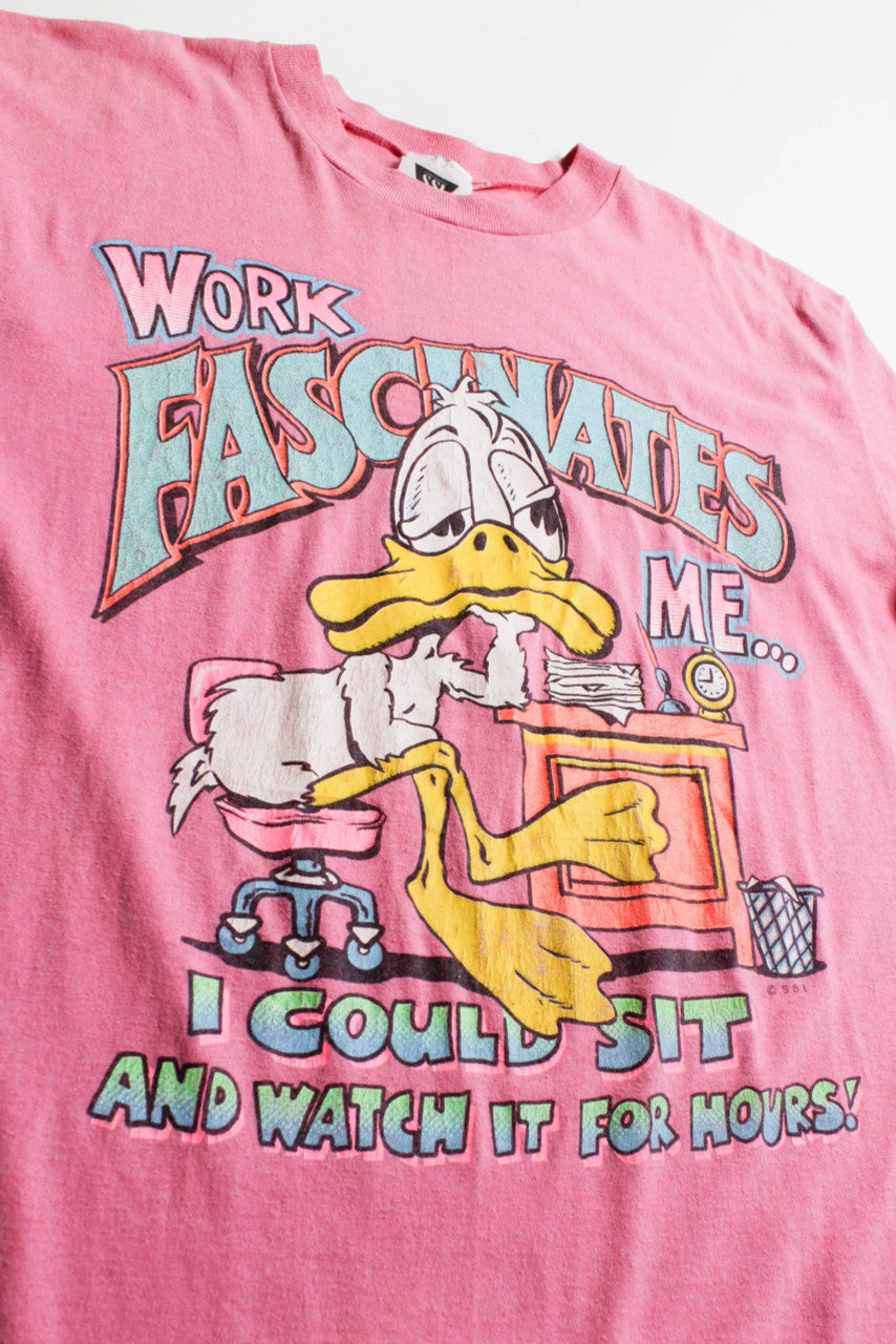 Vintage 'Work Fascinates Me...' T-Shirt (1990s)