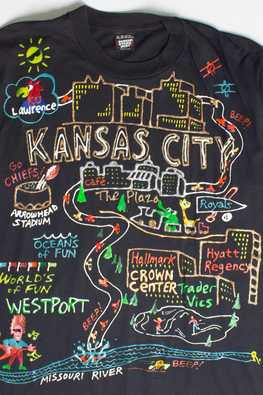 Vintage Hand Decorated Kansas City T-Shirt (1990s)