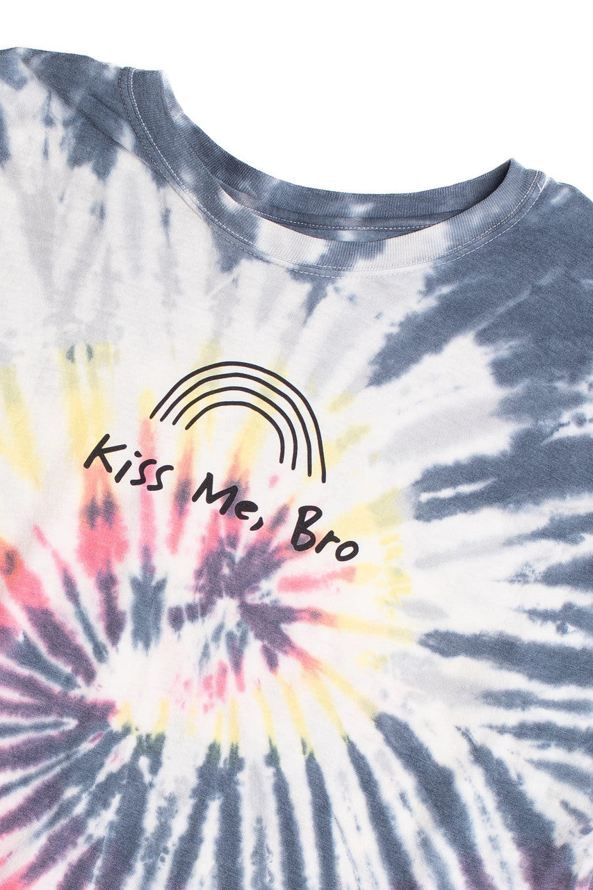 Kiss Me Bro Multicolor Tie Dye Screen Print T-Shirt 7