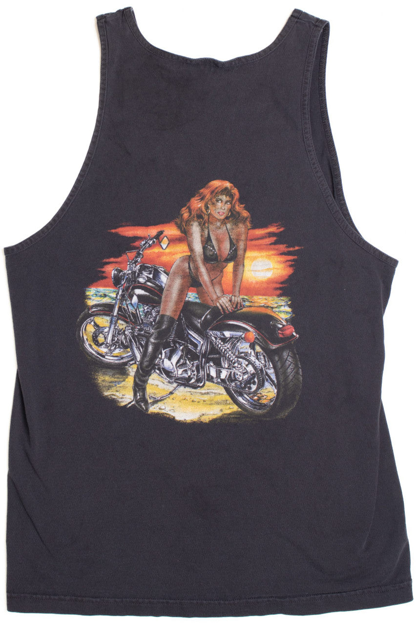 Waikiki Beach Motorcycle Woman T-Shirt