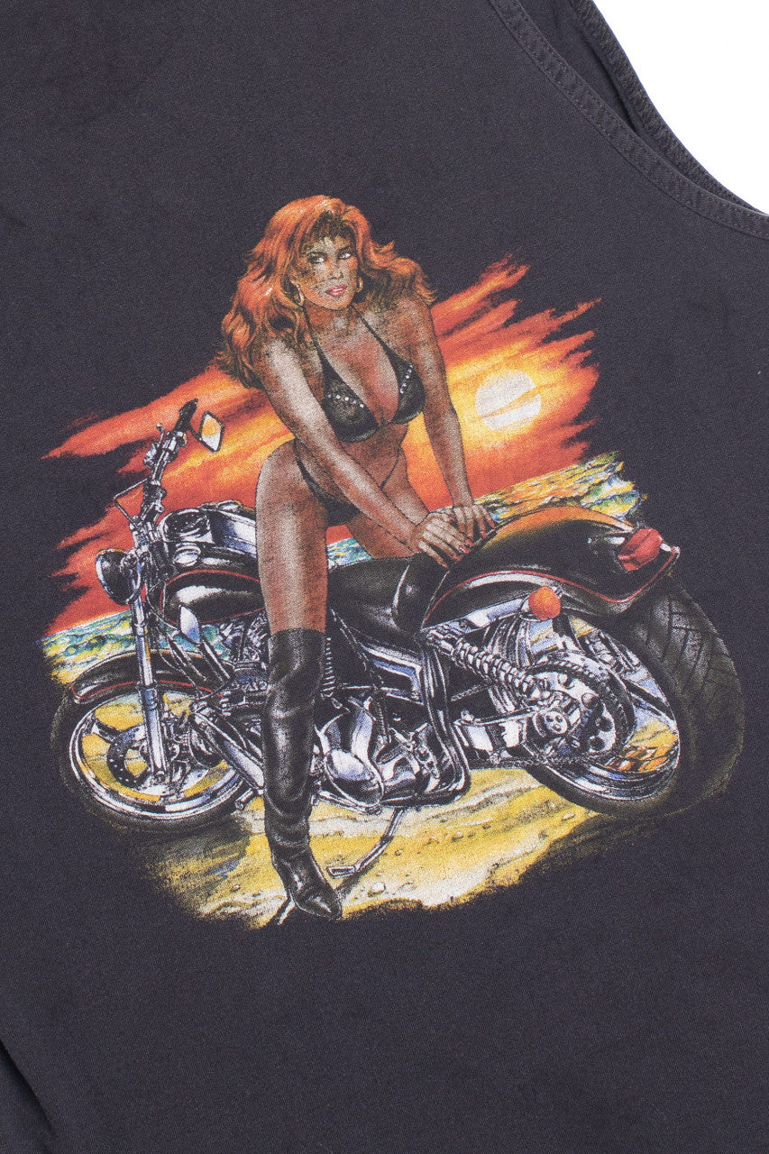 Waikiki Beach Motorcycle Woman T-Shirt