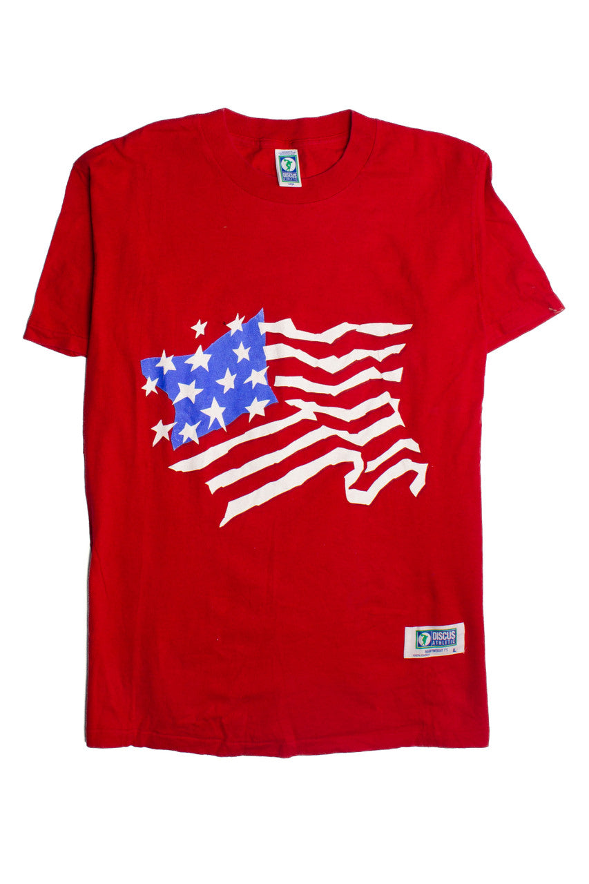Vintage Discus Athletic American Flag T-Shirt (1990s)