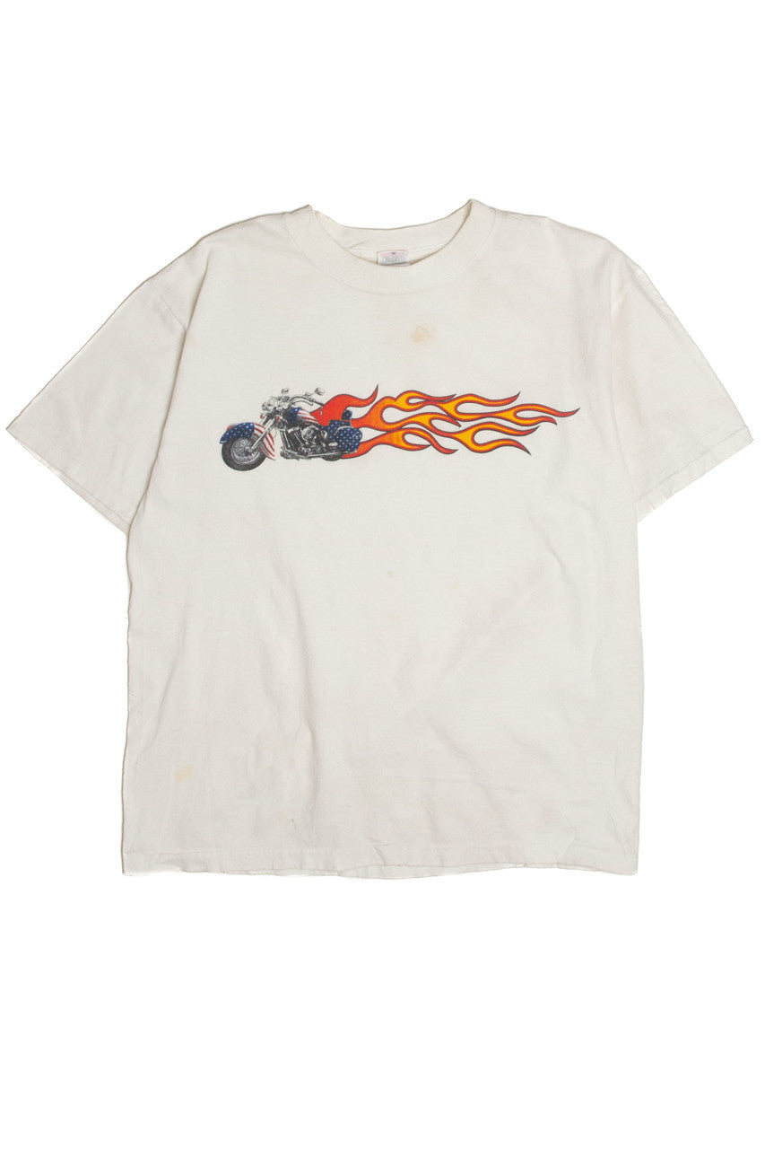 Flaming Motorcycle T-Shirt