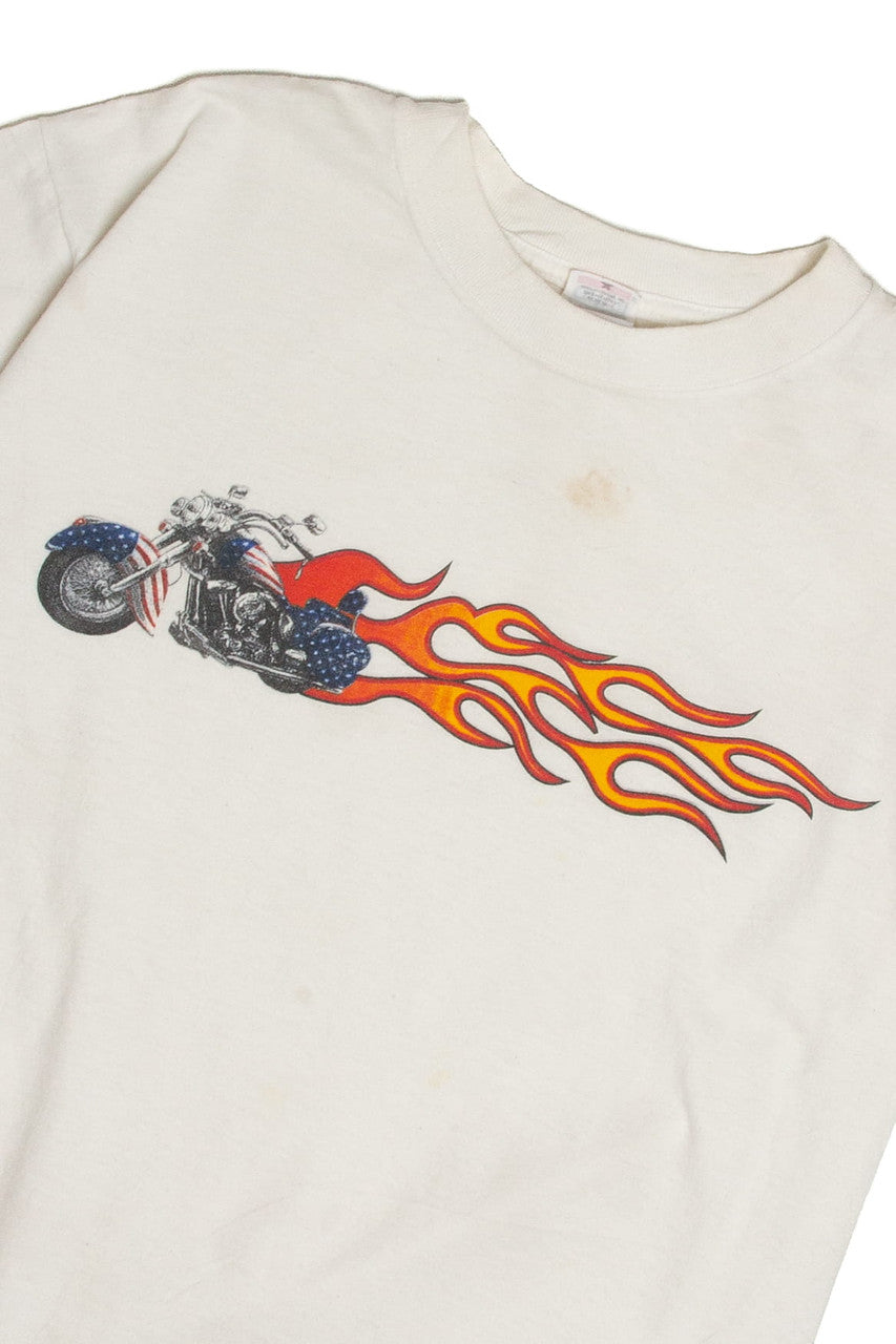 Flaming Motorcycle T-Shirt