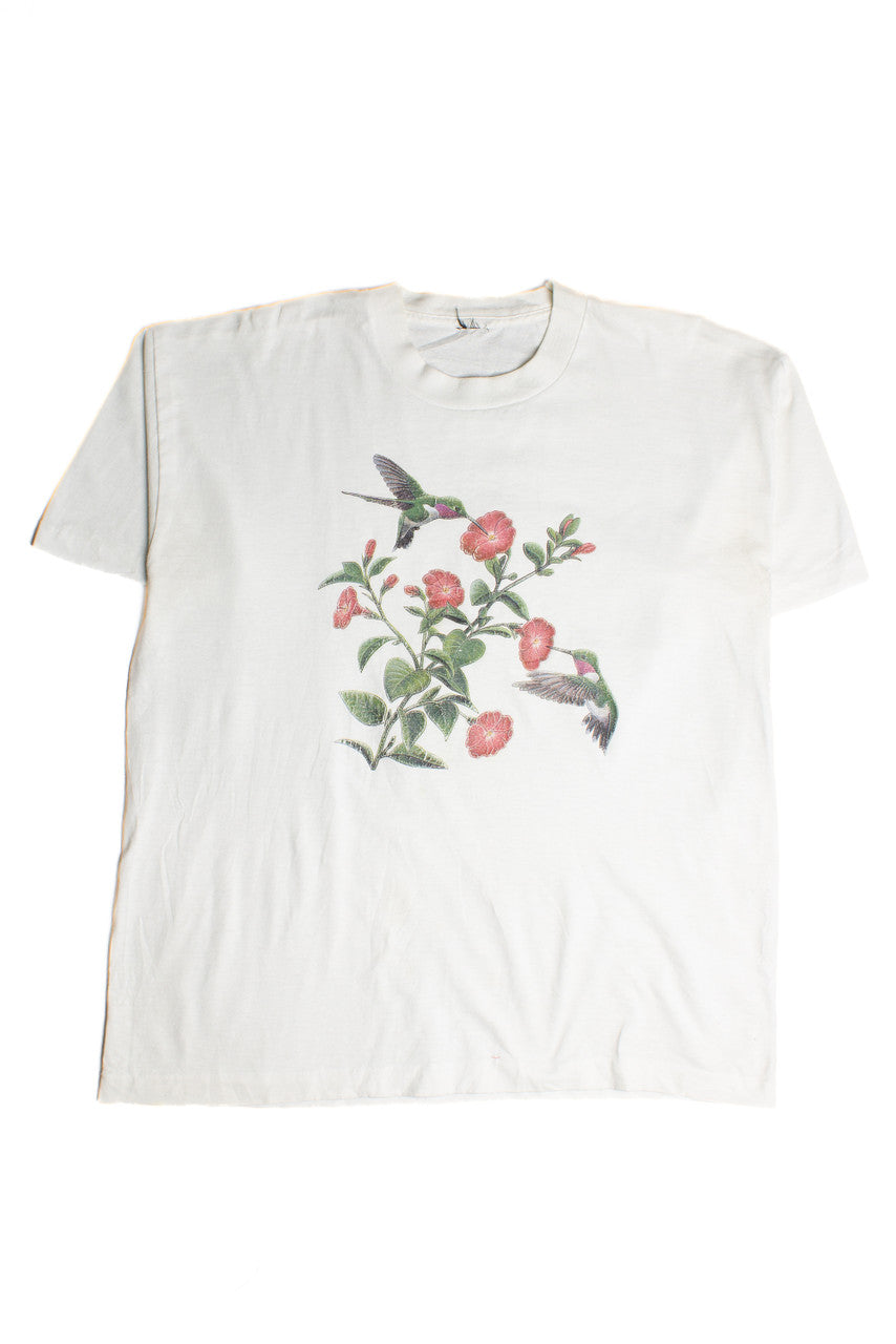 Vintage Hummingbird And Flowers T-Shirt (1990s) 8410