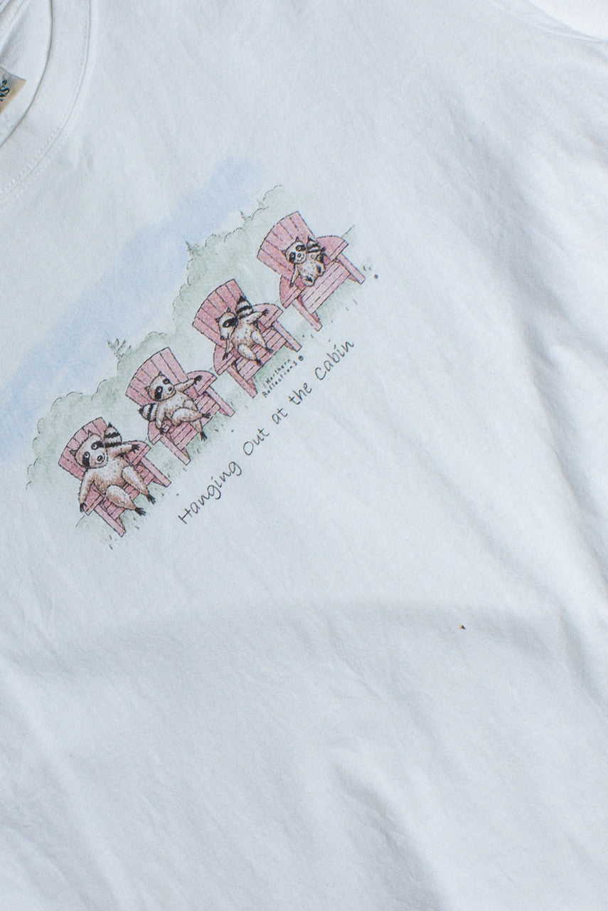 Vintage Northern Reflections Cropped Raccoon T-Shirt (1990s) 8475