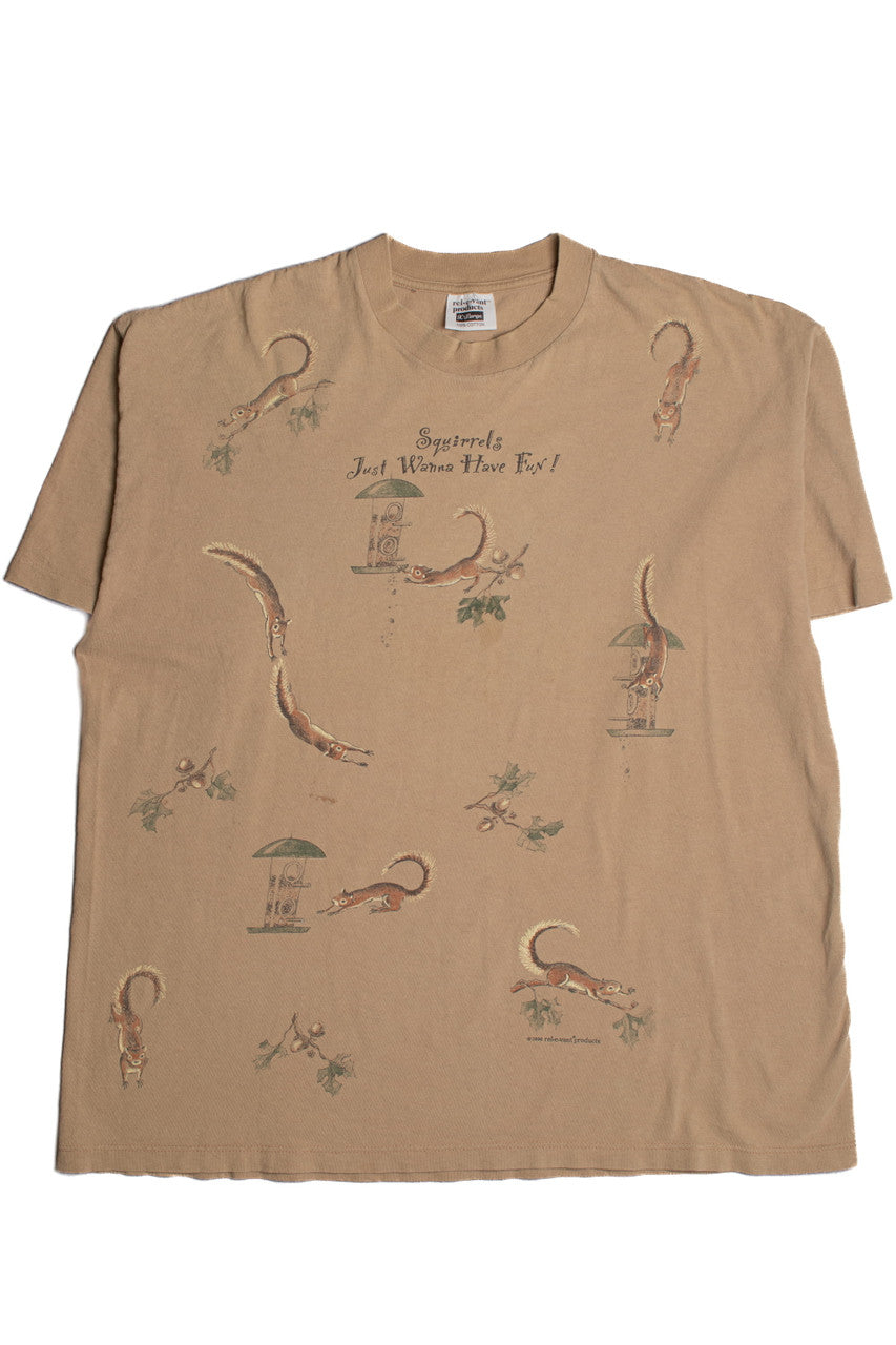 Squirrels Just Wanna Have Fun Single Stitch T-Shirt 8504