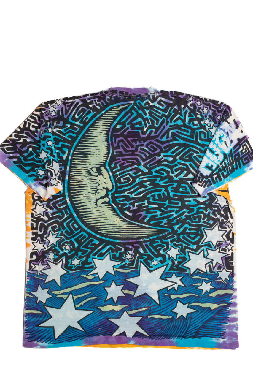 Liquid Blue Sun and Moon Single Stitch T-Shirt 8533