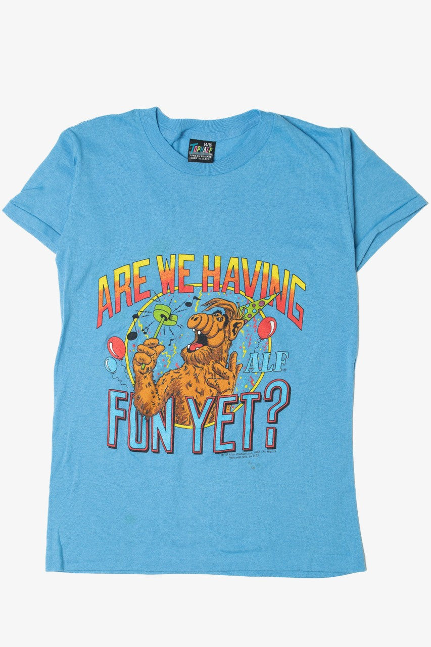 Vintage 1988 Alf "Are We Having Fun Yet" Top Half T-Shirt