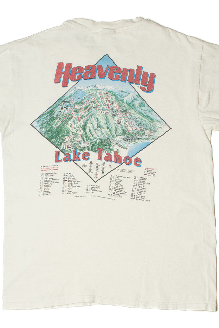 1995 Heavenly Lake Tahoe Ski Map T-Shirt  T-Shirt