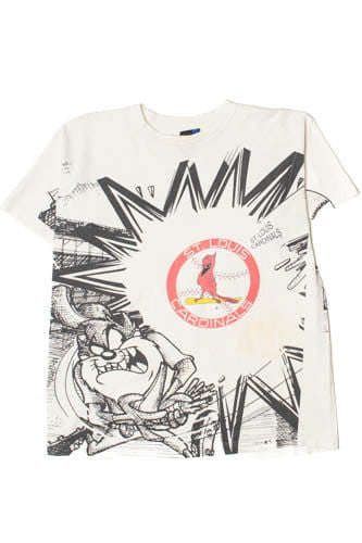 1995 Vintage St. Louis Cardinals Looney Tunes All Over Print T-Shirt