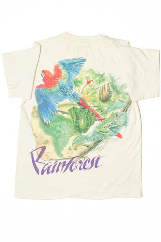 Vintage Rainforest Flora And Fauna Single Stitch T-Shirt