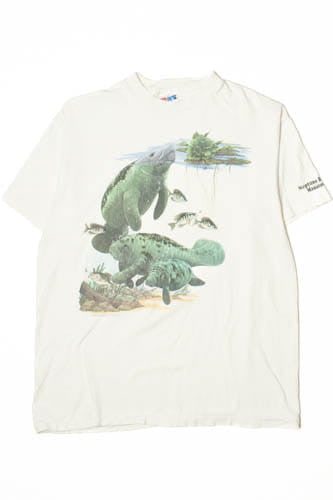 Vintage Neptune Beach Manatees Single Stitch T-Shirt (1990s)