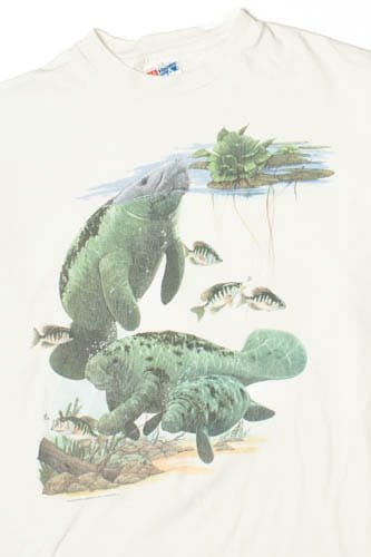 Vintage Neptune Beach Manatees Single Stitch T-Shirt (1990s)
