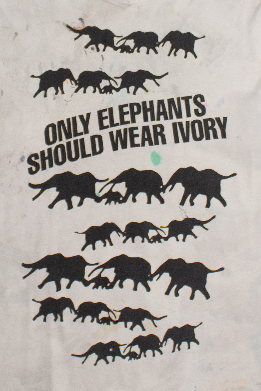 Vintage Only Elephants Should Wear Ivory T-Shirt (1990s) 8671