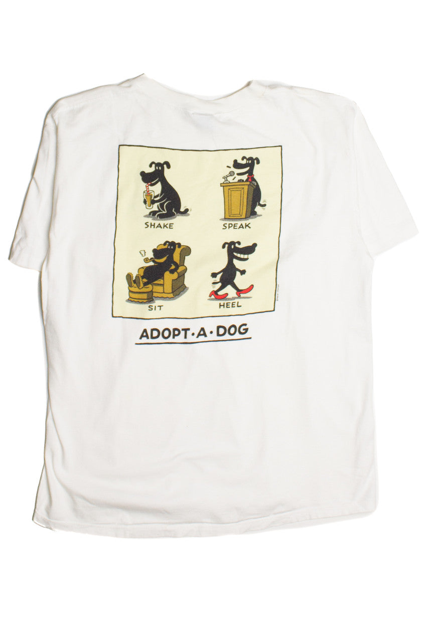 Vintage Adopt A Dog Graphic T-Shirt (1990s) 8694
