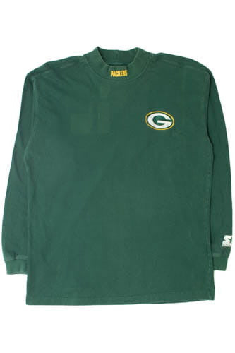 Vintage Green Bay Packers Starter Mockneck Long Sleeve T-Shirt