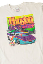 Vintage Houston Raceway Park Neon Racing T-Shirt (1990s)