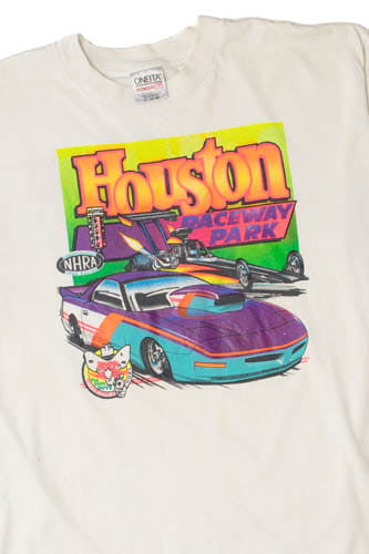 Vintage Houston Raceway Park Neon Racing T-Shirt (1990s)