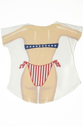 Vintage Beach Swimsuit Cover-Up T-Shirt (1990s)