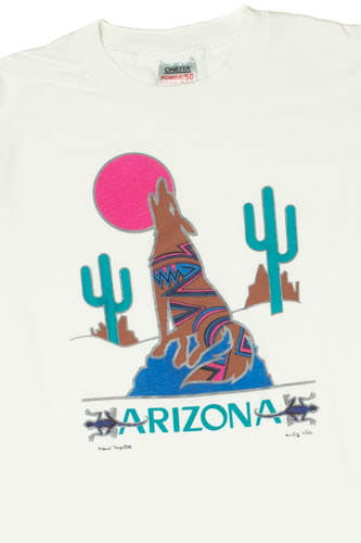 Vintage 1990 Arizona Howling Wolf Desert T-Shirt