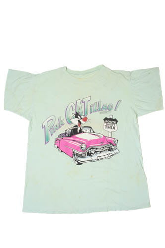 Vintage 1994 Looney Tunes Sylvester "Pink CATillac!" Warner Bros. T-Shirt