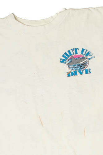 Vintage THRASHED "Shut Up! And Dive" T-Shirt