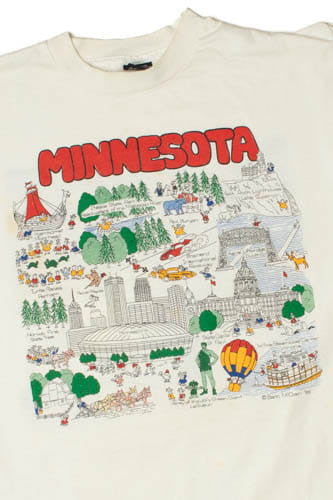 Vintage 1990's "Minnesota" Double Sided Print Single Stitch T-Shirt