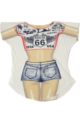 Vintage Route 66 Swimsuit Cover-Up T-Shirt (2000s)