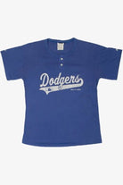 Vintage Dodgers "Rhodes" #10 Button Henley T-Shirt (1990s)