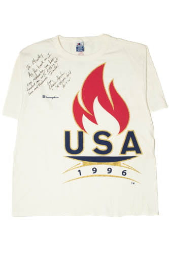 Vintage 1996 Team USA Olympics Signed by Charles Austin T-Shirt