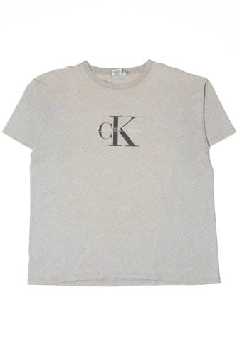 Vintage Distressed Calvin Klein Logo Single Stitch T-Shirt (1990s)