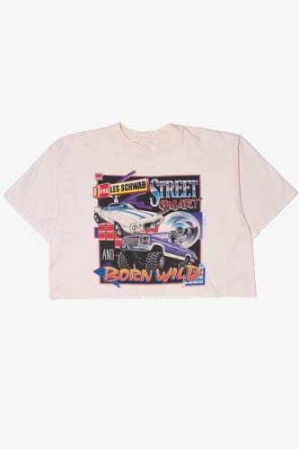 Vintage 1995 "Street Smart And Born Wild" Raw Hem Cropped T-Shirt