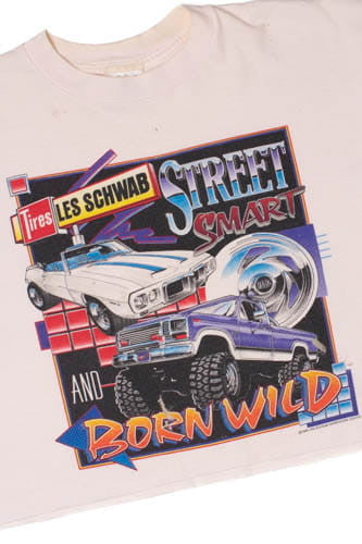 Vintage 1995 "Street Smart And Born Wild" Raw Hem Cropped T-Shirt