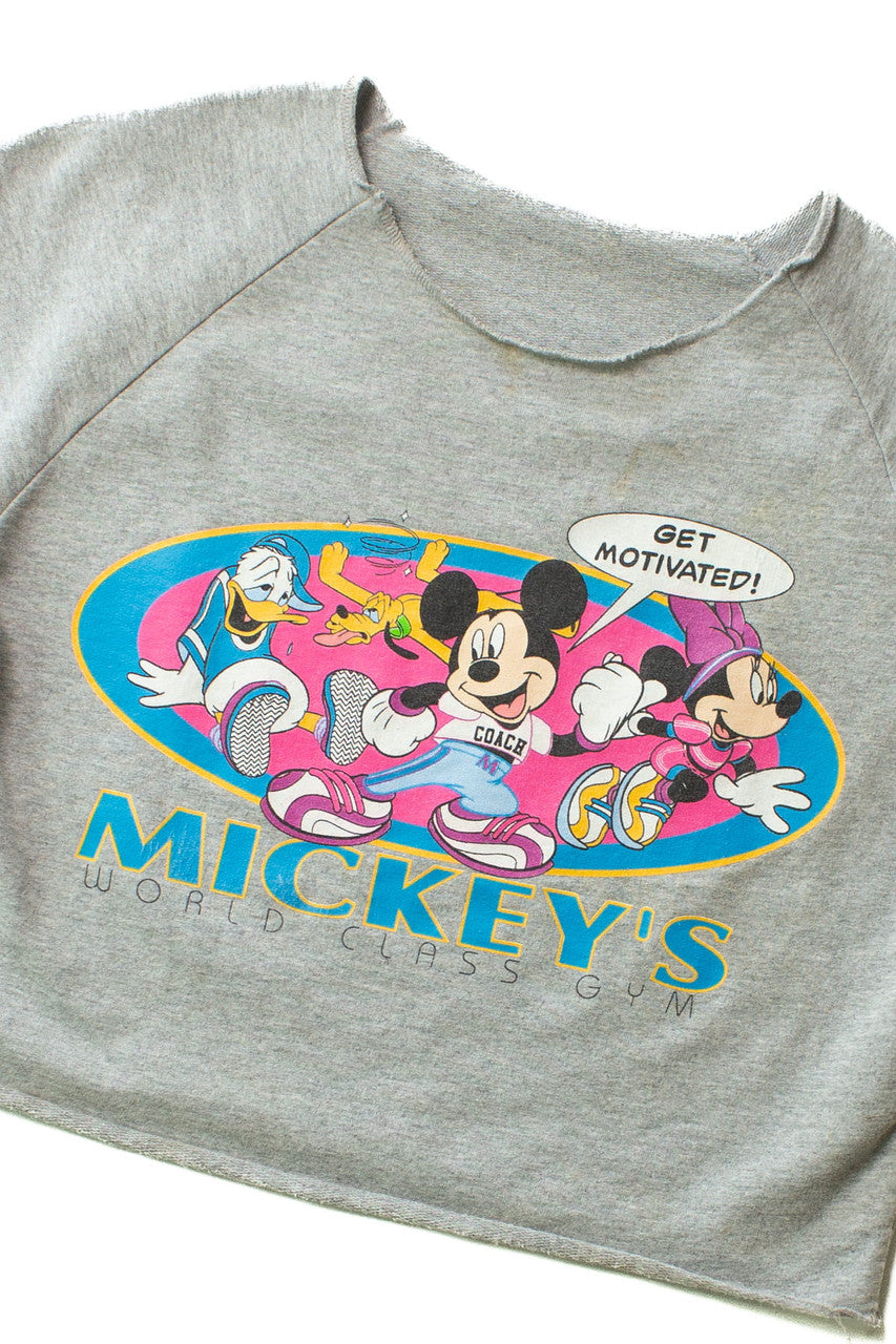 Vintage Mickey's World Class Gym Cropped T-Shirt (1990s)