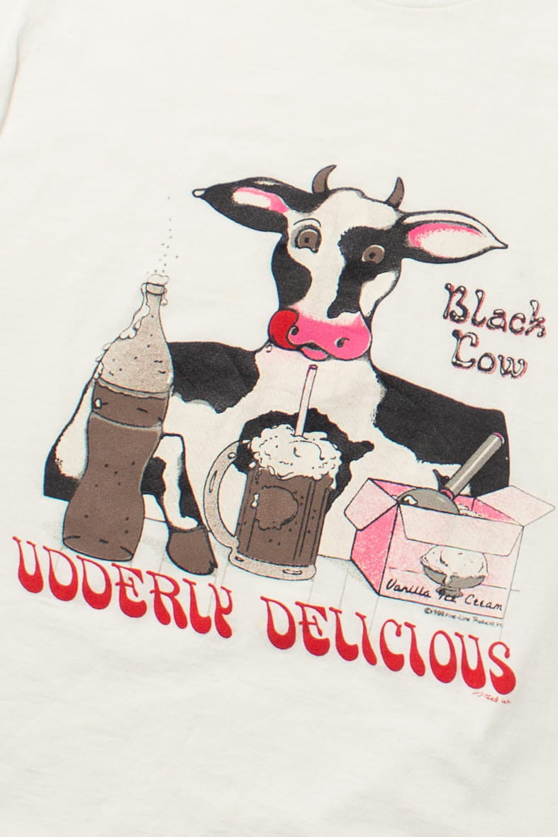 Vintage Udderly Delicious Black Cow T-Shirt (1988)