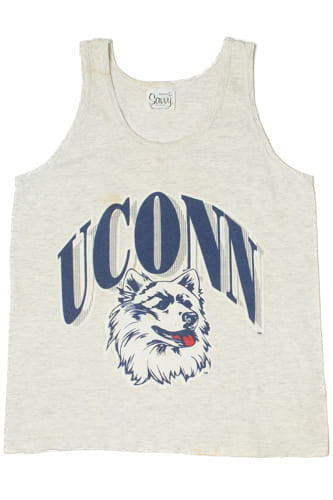 Vintage UCONN Husky Mascot Logo Tank Top