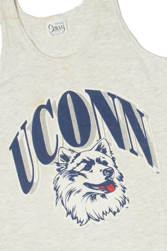 Vintage UCONN Husky Mascot Logo Tank Top