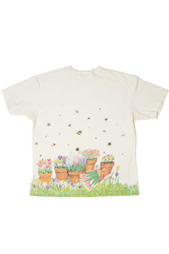 Vintage Bumble Bee Garden All Over Print T-Shirt