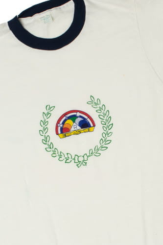 Vintage BFCL Rainbow Logo Navy Ringer T-Shirt