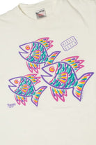Vintage 1993 Myrtle Beach Embossed Fish Graphic T-Shirt