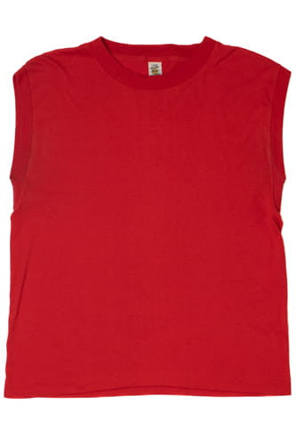 Vintage Red Muscle T-Shirt Blank